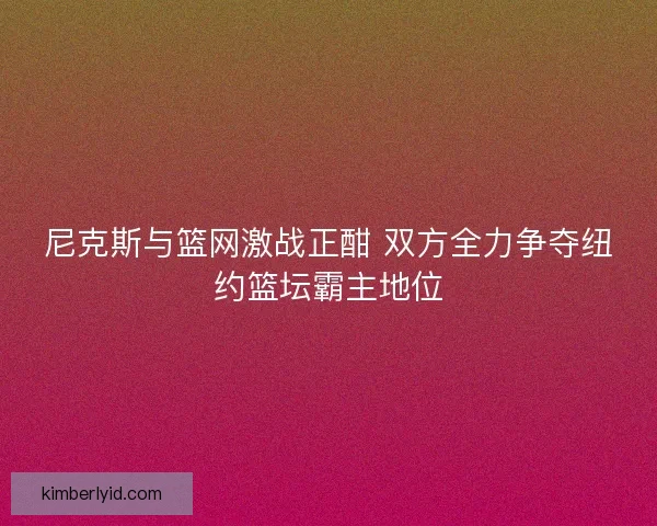 尼克斯与篮网激战正酣 双方全力争夺纽约篮坛霸主地位